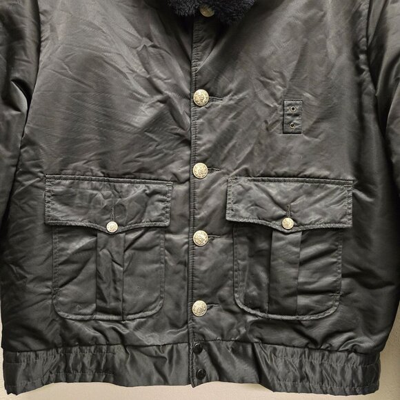 Vintage Horace Small Tuffy Jac Black Quilted Bomber Jacket Satin Flight Police G - Picture 6 of 14